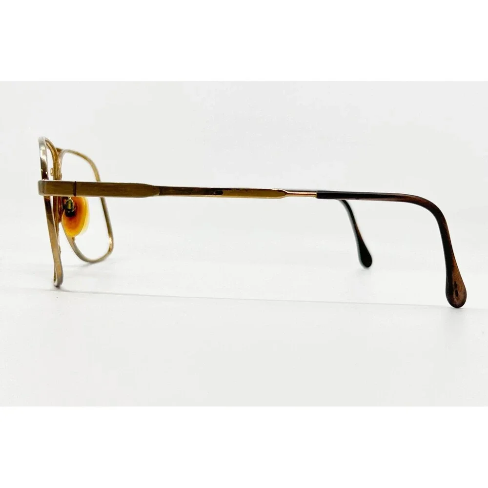Luxottica Eyeglasses Men Gold Aviator 1041 55-18-140 Italy GEP Frame